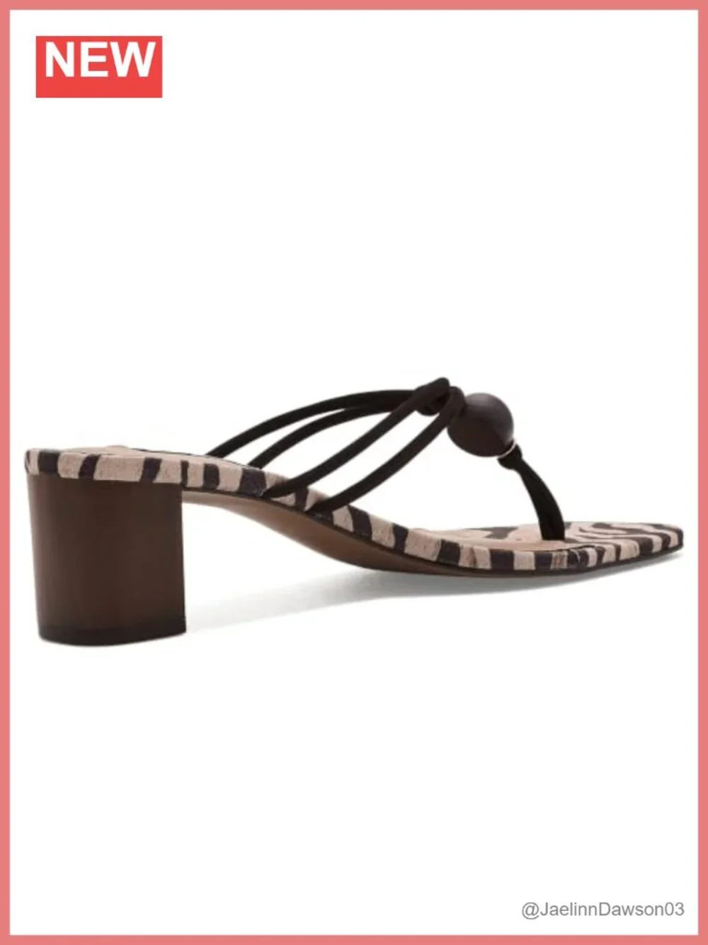 Women's Leather Strappy Block Heel Sandals Square Toe Slip On
